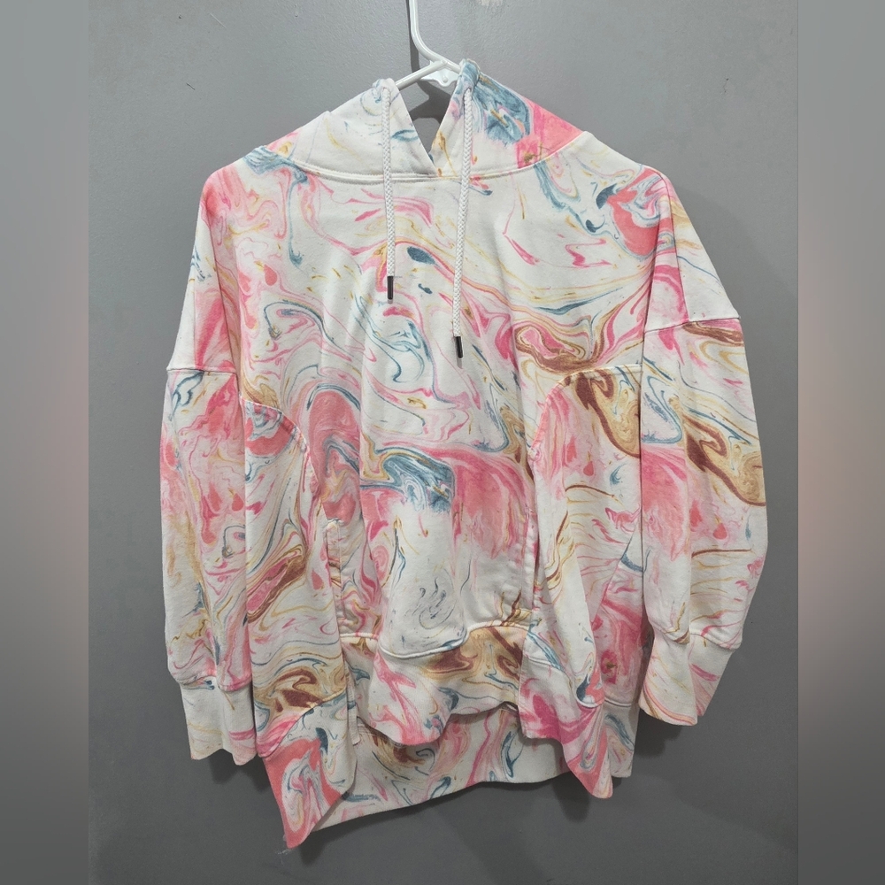 Colorful Marble Print Hoodie